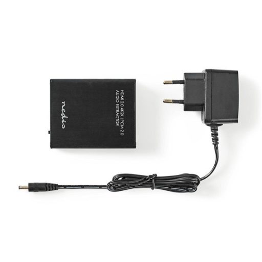 Nedis VEXT3470AT HDMI jel leválasztó (extractor), HDMI bemenet - HDMI kimenet, TosLink anya,  3,5 mm jack anya, 4K@60Hz