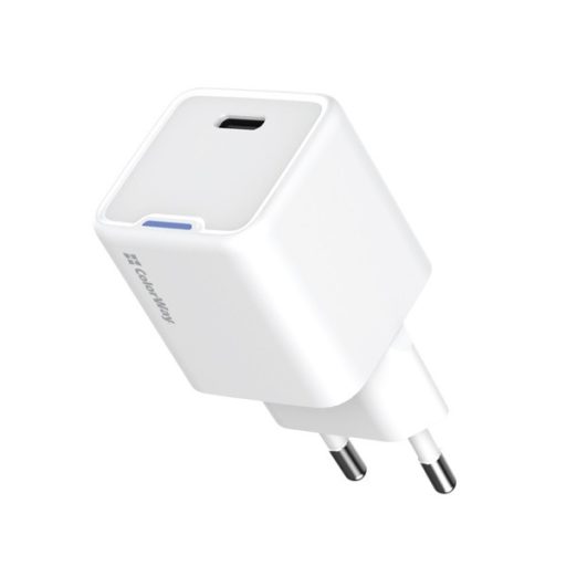 COLORWAY AC töltő GaN Mini, CW-CHS052PD-WT 25W PD port PPS USB-C fehér