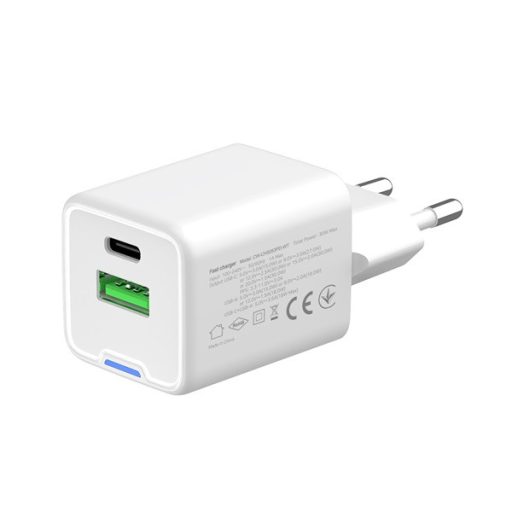 COLORWAY AC töltő GaN Mini CW-CHS053PD-WT 30W PD port PPS USB (Type-C PD + USB QC4.0) fehér