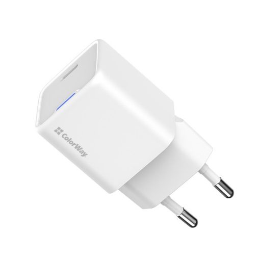 COLORWAY AC töltő GaN Mini CW-CHS054PD-WT 30W PD port PPS USB-C fehér
