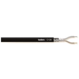   Tasker TASR-C128-BLK mikrofon kábel 2 x 0,35 mm2, 100m/tekercs