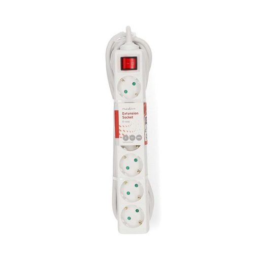 Nedis ESOC650F2WT 6 aljzatos kapcsolós (6-os) elosztó, 5 m, 3680 W, 16 A