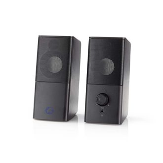   Nedis GSPR10020BK aktív gamer hangszóró 2.0, USB tápellátás, 3,5 mm jack, 18 W, Hangerőszabályozó