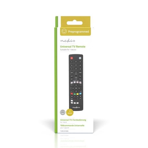 Nedis TVRC2310BK univerzális TV / műholdvevő távirányító, Amazon Prime, Disney+, Netflix, Google Play, Youtube gomb
