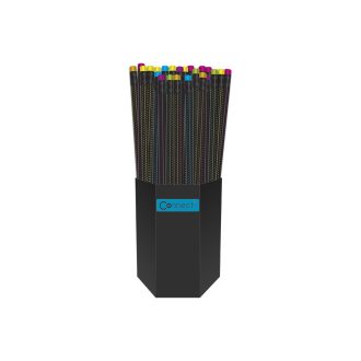   Grafitceruza HB, fekete testű, színes radírral, Connect 72 db/csomag,