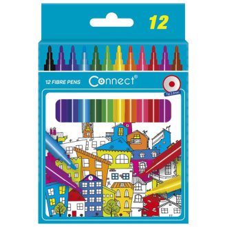   Rostirón, filctoll készlet, Connect kerek test, 12 klf. szín