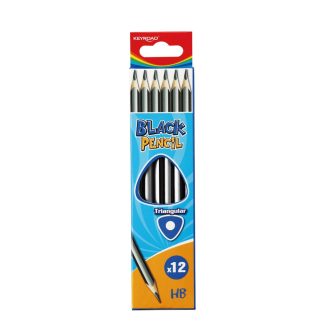   Grafitceruza HB, háromszögletű 12 db/bliszter Keyroad Black