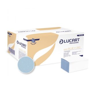   Kéztörlő 1 rétegű V hajtogatású 250 lap/csomag 20 cs/karton V 250 Easy Blue Lucart_863066_kék