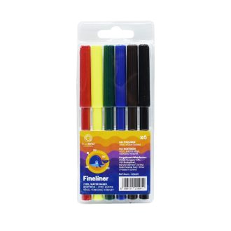   Rostirón kúpos végű, vízbázisú készlet, 1mm, Bluering®, 6 klf. szín, Bálnás