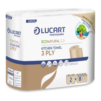  Kéztörlő 3 rétegű 2 tekercs/csomag EcoNatural 2.3 Lucart_821639J havanna barna