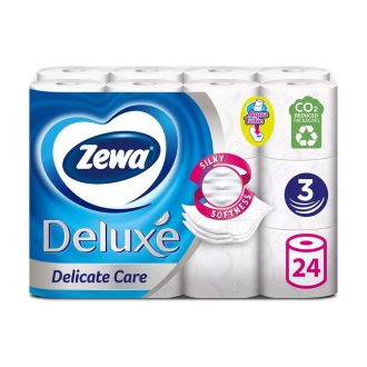   Toalettpapír 3 rétegű kistekercses 100% cellulóz 24 tekercs/csomag Delicate Care Deluxe Zewa hófehér