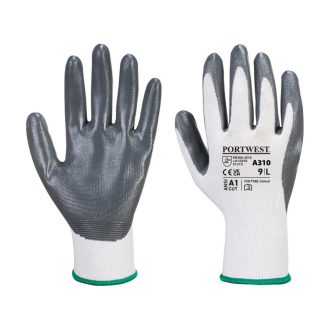   Védőkesztyű PU tenyérmártással nylon méret: S szín: szürke-fehér A310 Portwest