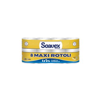   Toalettpapír 3 rétegű kistekercses 100% cellulóz 155 lap/tekercs 8 tekercs/csomag Soavex Maxi Rotoli_Paperdi