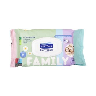   Nedves törlőkendő 100 lap/csomag kupakos Septona Family kamillás