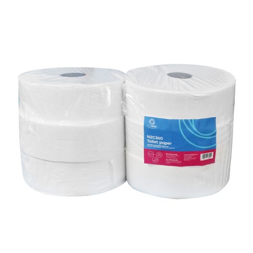 Toalettpapír 2 rétegű közületi átmérő: 27 cm 100 % cellulóz 360 m/tekercs 6 tekercs/csomag_Bluering®N2C360_hófehér