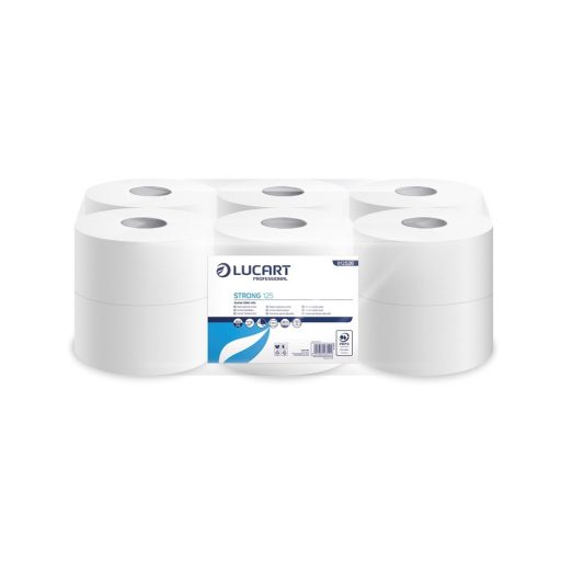 Toalettpapír 2 rétegű közületi átmérő: 19 cm 12 tekercs/csomag Strong Lucart 125 _812526 hófehér