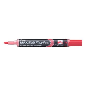   Táblamarker 1-5mm, hajlékony hegyű Pentel Maxiflo Flex Feel piros