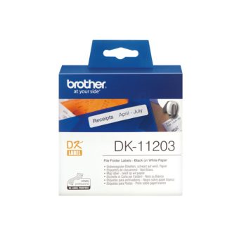   BROTHER Etikett címke DK-11203, 17mm x 87mm, Elővágott (stancolt), Fehér alapon fekete, 300 db