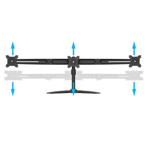 MULTIBRACKETS Asztali állvány (3 képernyős rögzítőkar), M VESA Desktopmount Triple Stand 15-24" (max.VESA: 100x100 mm)