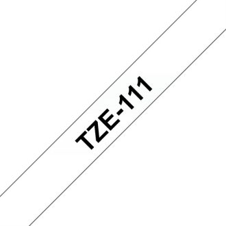   BROTHER szalag TZe-111, Átlátszó alapon Fekete, Laminált, 6mm  0.23", 8 méter