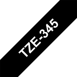   BROTHER szalag TZe-345, Fekete alapon Fehér, Laminált, 18mm  0.7", 8 méter