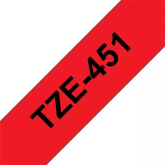   BROTHER szalag TZe-451, Piros alapon Fekete, Laminált, 24mm  0.94", 8 méter