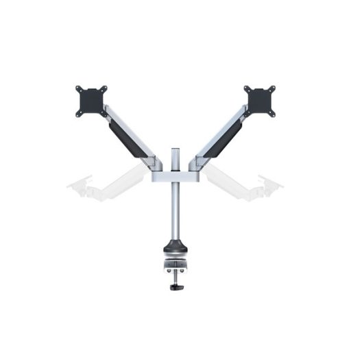 MULTIBRACKETS 2 karos asztali konzol, M VESA Gas Lift Arm Dual Silver (15-32", max.VESA: 100x100 mm, 10 kg)