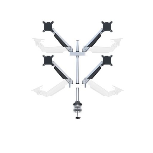 MULTIBRACKETS 4 karos asztali konzol, M VESA Gas Lift Arm Quad Silver (15-32", max.VESA: 100x100 mm, 10 kg)