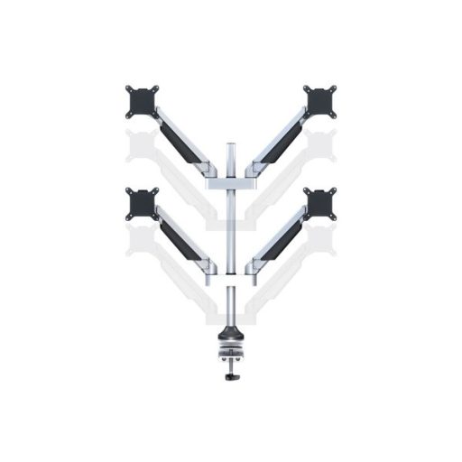 MULTIBRACKETS 4 karos asztali konzol, M VESA Gas Lift Arm Quad Silver (15-32", max.VESA: 100x100 mm, 10 kg)