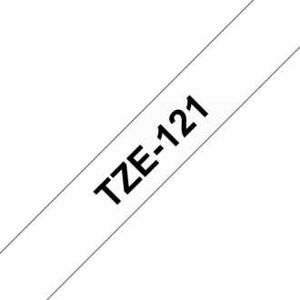   BROTHER szalag TZe-121, Átlátszó alapon Fekete, Laminált, 9mm  0.35", 8 méter