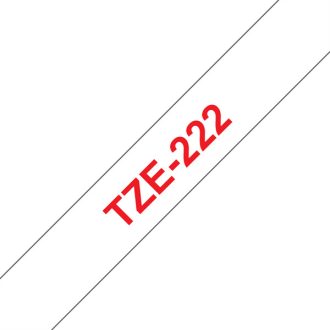   BROTHER szalag TZe-222, Fehér alapon Piros, Laminált, 9mm  0.35", 8 méter