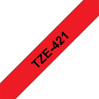   BROTHER szalag TZe-421, Piros alapon Fekete, Laminált, 9mm  0.35", 8 méter