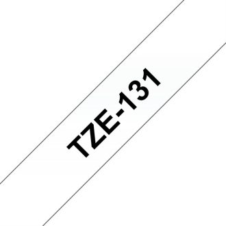   BROTHER szalag TZe-131, Átlátszó alapon Fekete, Laminált, 12mm  0.47", 8 méter
