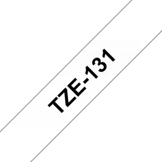   BROTHER szalag TZe-131, Átlátszó alapon Fekete, Laminált, 12mm  0.47", 8 méter