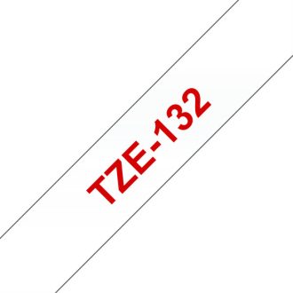   BROTHER szalag TZe-132, Átlátszó alapon Piros, Laminált, 12mm  0.47", 8 méter