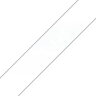   BROTHER szalag TZe-135, Átlátszó alapon Fehér, Laminált, 12mm  0.47", 8 méter