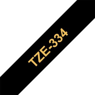   BROTHER szalag TZe-334, Fekete alapon Arany, Laminált, 12mm  0.47", 8 méter