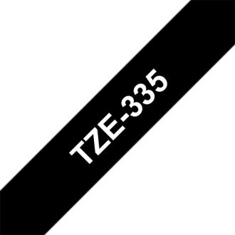   BROTHER szalag TZe-335, Fekete alapon Fehér, Laminált, 12mm  0.47", 8 méter