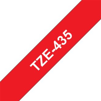   BROTHER szalag TZe-435, Piros alapon Fehér, Laminált, 12mm  0.47", 8 méter