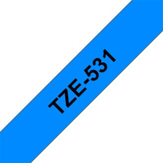   BROTHER szalag TZe-531, Kék alapon Fekete, Laminált, 12mm  0.47", 8 méter