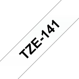   BROTHER szalag TZe-141, Átlátszó alapon Fekete, Laminált, 18mm  0.7", 8 méter