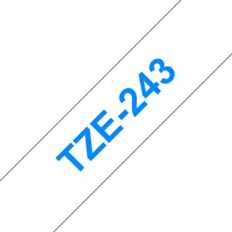   BROTHER szalag TZe-243, Fehér alapon Kék, Laminált, 18mm  0.7", 8 méter