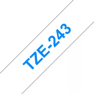   BROTHER szalag TZe-243, Fehér alapon Kék, Laminált, 18mm  0.7", 8 méter