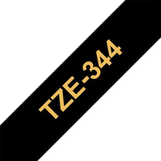   BROTHER szalag TZe-344, Fekete alapon Arany, Laminált, 18mm  0.7", 8 méter
