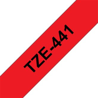   BROTHER szalag TZe-441, Piros alapon Fekete, Laminált, 18mm  0.7", 8 méter