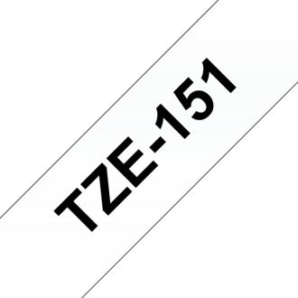   BROTHER szalag TZe-151, Átlátszó alapon Fekete, Laminált, 24mm  0.94", 8 méter