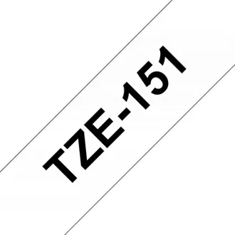   BROTHER szalag TZe-151, Átlátszó alapon Fekete, Laminált, 24mm  0.94", 8 méter