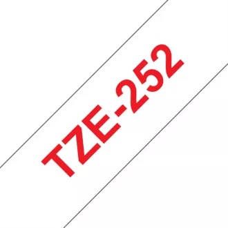   BROTHER szalag TZe-252, Fehér alapon Piros, Laminált, 24mm  0.94", 8 méter