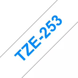   BROTHER szalag TZe-253, Fehér alapon Kék, Laminált, 24mm  0.94", 8 méter