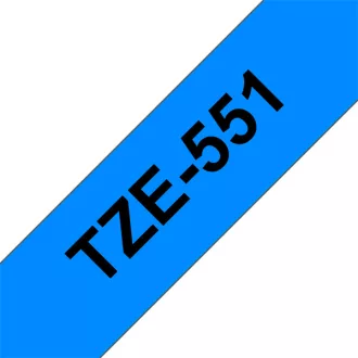   BROTHER szalag TZe-551, Kék alapon Fekete, Laminált, 24mm  0.94", 8 méter